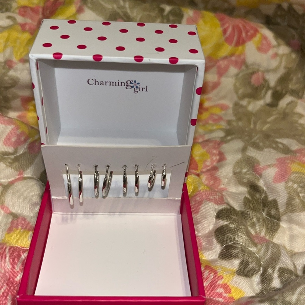Sterling silver set of hoops for girl